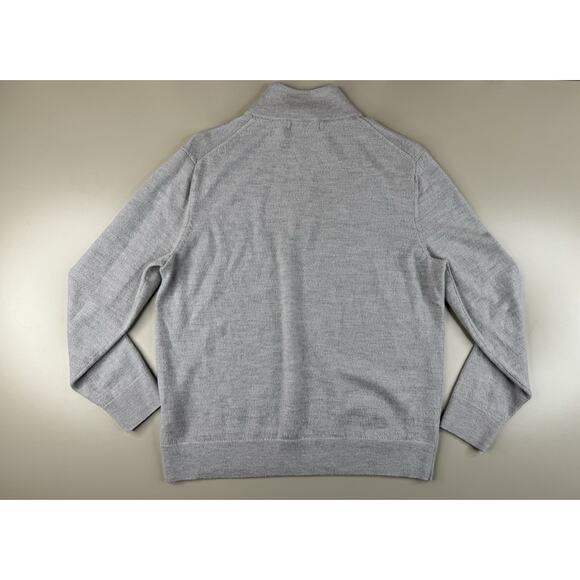 Banana Republic Men’s Merino Wool Half Zip Sweater L Heather Gray Luxury Preppy - Picture 9 of 10